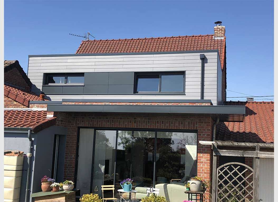 EXTENSION EN BRIQUES OSSATURE BOIS, BARDAGE WERZALIT ET TRESPA A MONCHEAUX (59)-04
